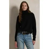 Ralph Lauren per donna. 211891667003 Maglione di lana con collo alto nero (L), Casual, Manica lunga