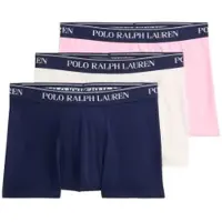 Ralph Lauren per uomo. 714830299211 Set 3 boxer in cotone elasticizzato blu marino, bianco, rosa (L), Homewear, Multicolore, Navy