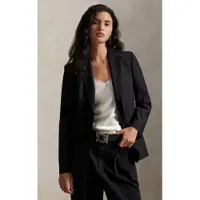 Ralph Lauren per donna. 211907268002 Giacca americana in lana ed elastico nero (36), Casual, Classico