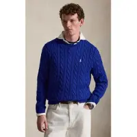Ralph Lauren per uomo. 710775885544 Maglione di cotone a trecce blu marino (XL), Casual, Manica lunga