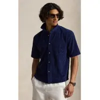 Ralph Lauren per uomo. 710B19621001 Camicia in spugna a punto treccia Relaxed blu marino (XL), Casual, Cotone, Manica corta, Navy