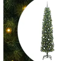 vidaXL Albero di Natale artificiale a 300 LED con supporto Verde 240 cm