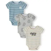 MINOTI Tutina / body per bambino blu / grigio / pietra