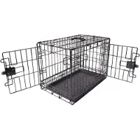 Amazon Basics A. Caratteristiche principali: Gabbia pieghevole per cani realizzata in filo metallico, con vaschetta sul fondo, modello doppio