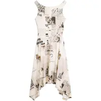 Desigual , Vestito senza maniche stampato, Donna, Viscosa, Bianco, XL