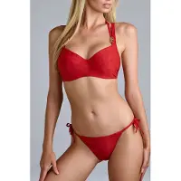 Marlies Dekkers Acapulco Rubine Red Plunge Balcony Bikini Top Taglia: 85E | Bikini Outlet | Donna | Rosso