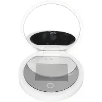OEM Specchio compatto con luce UV e ingrandimento 2x, ideale per testare il trucco in viaggio con una fotocamera UV, dimensioni da tasca, display da 3,5 pollici