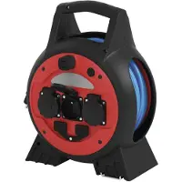 Emos Cavo di prolunga resistente alle intemperie su tamburo 20 m / 3 prese / blu / PVC / 230 V / 1,5 mm2, P08520W
