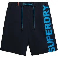 Superdry per uomo. M3010238A Classico costume da bagno blu navy (L), Beachwear, Polister riciclato, Sostenibile