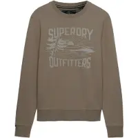 Superdry per uomo. M2014495A Felpa retrò da esterno color tortora (S), Casual, Cotone, Taupe