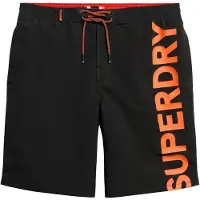 Superdry per uomo. M3010238A Classico costume da bagno nero (M), Beachwear, Polister riciclato, Sostenibile