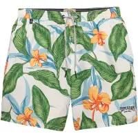 Superdry per uomo. M3010264A Costume da bagno con stampa hawaiana, taglia 16, verde (L), Beachwear, Polister riciclato