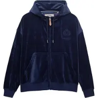 Superdry per donna. W2012544A Felpa in velluto blu navy Country Club (S), Casual, Poliestere
