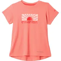 Columbia Kid's Tech Trail Utility S/S Graphic Crew Maglia funzionale Bambini (XS, rosso)