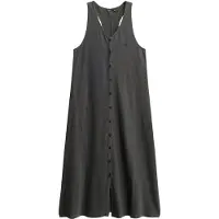 Superdry per donna. W8011640A Abito da spiaggia midi in maglia nera (XS), Nero, Casual, Cotone, Senza maniche / cinghie