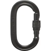 Black Diamond Oval Keylock Screwgate Carabiner Moschettoni a ghiera grigio