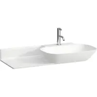Laufen INO lavabo, 1 trou pour robinet, avec trop-plein, tablette céramique à gauche, 900x450mm, H8133014001041, H8133014001041