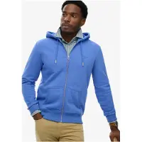 Superdry per uomo. M2014128E Felpa con zip Essential Logo blu (L), Casual, Cotone