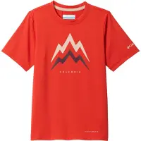 Columbia Kid's Tech Trail Utility S/S Graphic Crew Maglia funzionale Bambini (M, rosso)