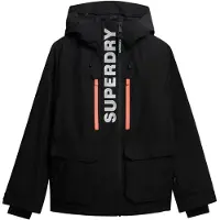 Superdry per donna. WS110181A Giacca da sci Ultimate Freestyle nera (S), Nero, Casual, Sportivo, Poliestere, Neve