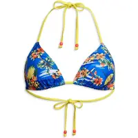 Superdry per donna. W3010397A Top bikini a triangolo blu con spalline (M), Beachwear, Polister riciclato, Sostenibile