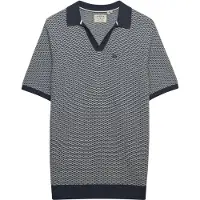 Superdry per uomo. M1110459A Polo blu navy lavorata a maglia da Johnny (L), Casual, Cotone, Manica corta