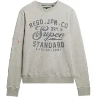Superdry per uomo. M2014298A Felpa grigia rilassata industriale (L), Casual, Grigio, Cotone