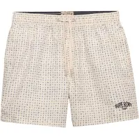 Superdry per uomo. M3010262A Costume da bagno stampato premium taglia 15 bianco (XXL), Beachwear, Polister riciclato