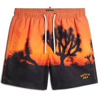 Superdry per uomo. M3010233A Costume da bagno con stampa fotografica in materiale riciclato arancione (M), Beachwear, Sostenibile, Poliester