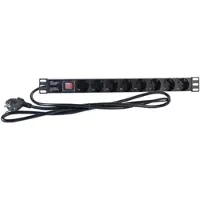 2LAN Schuko 19" 8 prese con interruttore on/off REG8SCHINT 250V 3500W 2M