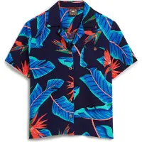 Superdry per donna. W4010419A Camicia da spiaggia blu scuro (S), Casual, Viscosa, Manica corta, Navy