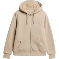 Superdry per donna. W2012323A Felpa con cappuccio e zip grigia foderata Borg (L), Casual, Grigio, Cotone