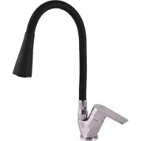 RAV COLORADO - Miscelatore per lavabo con braccio flessibile, cromo/nero CO106.0/13, Slezák