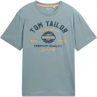Tom Tailor Maglietta grigio / grigio chiaro / arancione