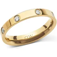 Daniel Wellington Anello Placcato Oro Con Zirconi Cubici Classic Lumine Dw0040171 Circuito 56 Mm — Anello