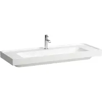 Laufen MEDA lavabo, encastrable, 1200x460mm, tablette des deux côtés, 3 trous pour robinet, sans trop-plein, H8141117571581, H8141117571581
