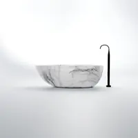 Steinberg Série 540 Baignoire en pose libre, ovale, SOLIDSurface, y compris garniture de vidage, tuyau d'écoulement et siphon, 540801052, 540801052