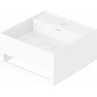 Steinberg Série 443 lavabo mural, avec porte-serviettes, 400x400x200mm, 1 trou pour robinet, avec trop-plein, SOLIDSurface, 4437250W, 4437250W