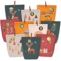 Sonstiges Calendario dell'Avvento da riempire 24 sacchetti natalizi Decorazione dell'Avvento fai da te in carta kraft auto-riempiente