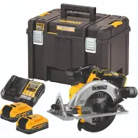 DeWalt Sega circolare a batteria da 18 V / 3,5 Ah, con 2 batterie e caricabatterie rapido