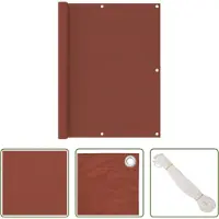 The Living Store Schermo privacy per balcone Terracotta rosso 120x300 cm Tessuto Oxford