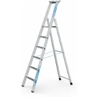 Zarges Scala a pioli con bordi ribattuti Saferstep S di , anodizzata, 6 gradini