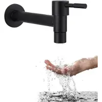 OEM Rubinetto da bagno esterno in acciaio inossidabile, a leva singola, nero, dal design classico.