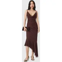 AllSaints Bea Mesh Midi Dress Bitter Brown Taglia: 6 | Abiti Midi Outlet | Donna | Marrone