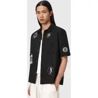 AllSaints Karlton Ss Shirt Jet Black Taglia: M | Camicie Casual Outlet | Uomo | Nero