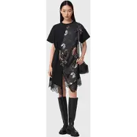 AllSaints Lana Lace Dress Haze Black Taglia: 12 | Abiti in T-Shirt Outlet | Donna | Nero