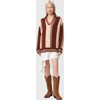 AllSaints Tay Ls Polo Rust Brown Taglia: M | Maglioni a maglia Outlet | Donna | Marrone