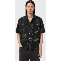 AllSaints Terra Ss Shirt Jet Black Taglia: XS | Camicie Casual Outlet | Uomo | Nero