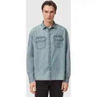 AllSaints Gribbs Ls Shirt Faded Indigo Taglia: M | Camicie Casual Outlet | Uomo | Blu