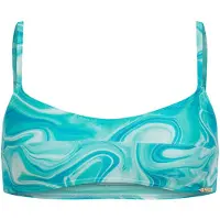 Superdry per donna. W3010392A Top bikini bralette stampato blu (M), Beachwear, Polister riciclato, Sostenibile